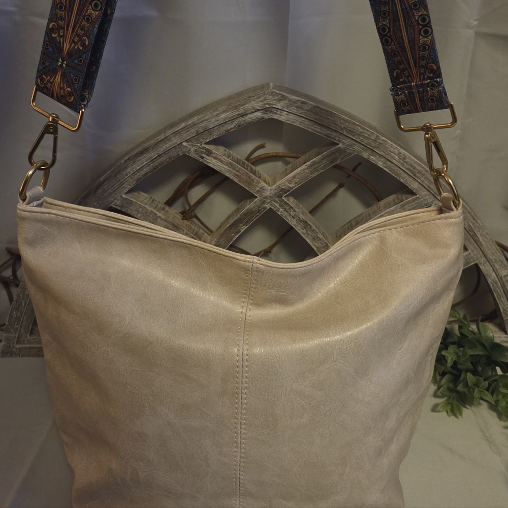 Boho Babe Energy ✨ Slouchy Taupe Hobo Bag Statement Guitar Strap  Everyday Chic